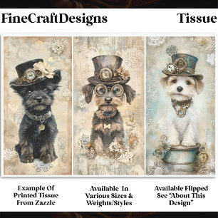 Papel De Seda Retratos de perro pequeño y pequeño de Steampunk D