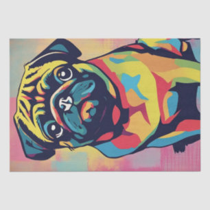 Papel De Seda Retratos de pop Art Pug: Un deslumbramiento