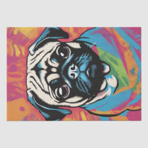 Papel De Seda Retratos de pop Art Pug: Un deslumbramiento