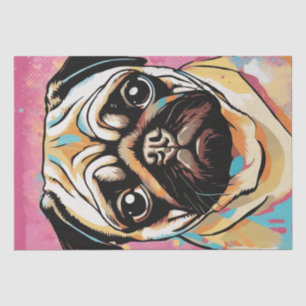 Papel De Seda Retratos de pop Art Pug: Un deslumbramiento