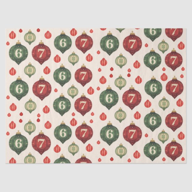 Papel De Seda Retro “67” Christmas Ornament Tissue Paper (Anverso)