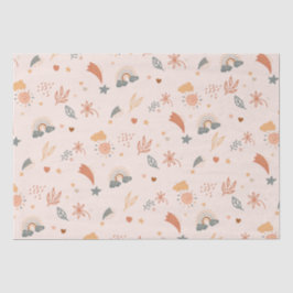 Papel De Seda Retro Boho acuarela Arcoiris Neutral