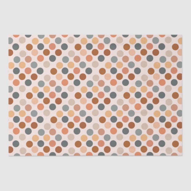 Papel De Seda Retro Boho Dots Neutral (Anverso)