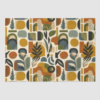 Papel De Seda Retro Botanica Geometrica
