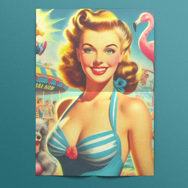 Papel De Seda Retro Cute Kitsch Chica (Subido por el creador)