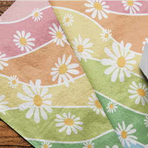 Papel De Seda Retro Daisy Flower Pastel