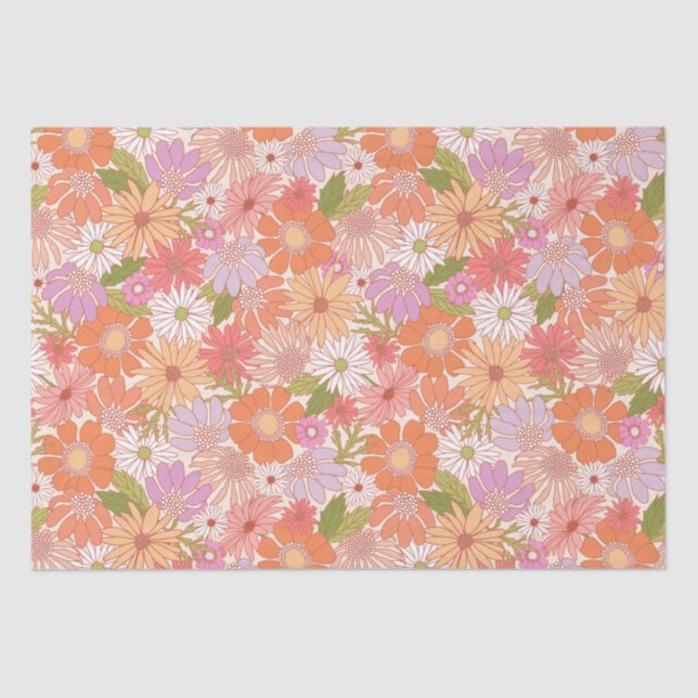 Papel De Seda Retro Daisy Garden (Anverso)