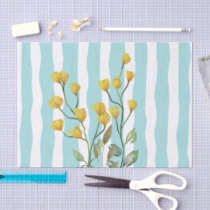 Papel De Seda Retro de moda Shabby Chic desnudado Azul amarillo