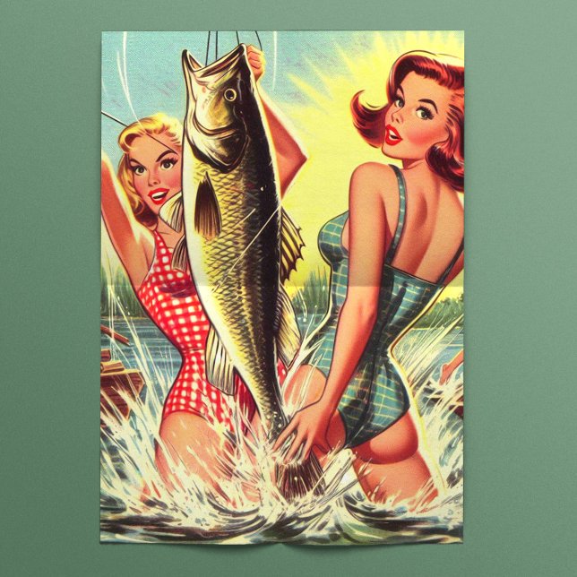 Papel De Seda Retro Fishing Pinups (Subido por el creador)
