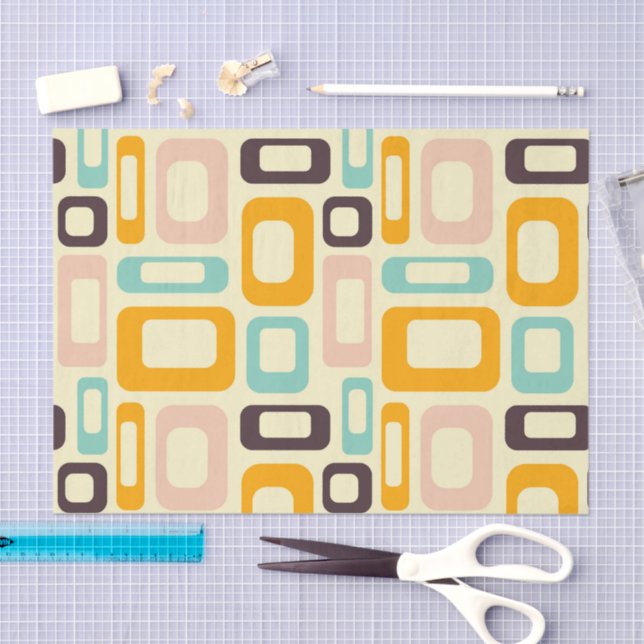 Papel De Seda Retro geometric pattern in light beige background (Artesanía)