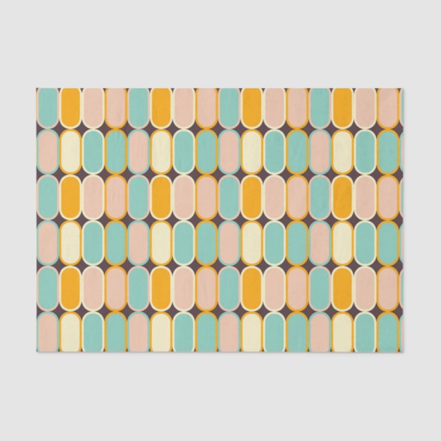 Papel De Seda Retro geometric pattern with vertical ovals (Anverso)