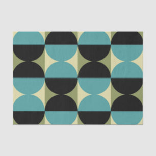 Papel De Seda Retro Geométrico Media cuadrada y patrón de círcul