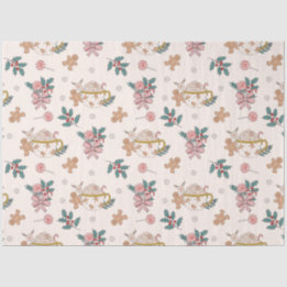 Papel De Seda Retro Gingerbread Cookies y Navidades de té
