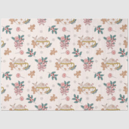 Papel De Seda Retro Gingerbread Cookies y Navidades de té