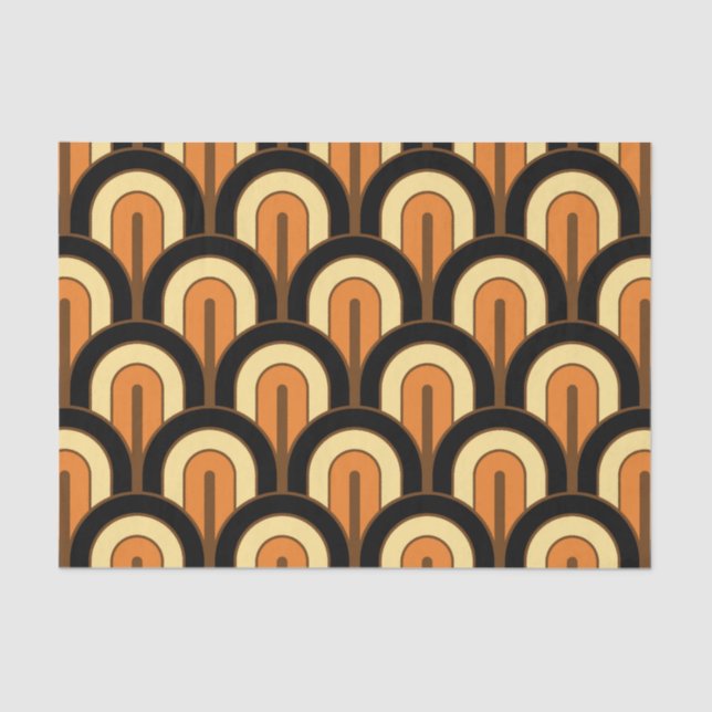 Papel De Seda Retro Gradated Geometric Fan Pattern (Anverso)