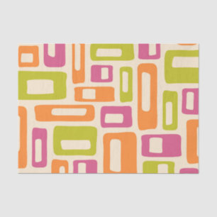 Papel De Seda Retro Mid Century Moderno