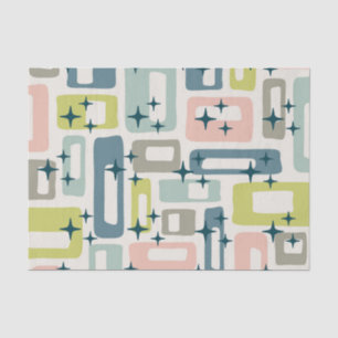Papel De Seda Retro Mid Century Moderno