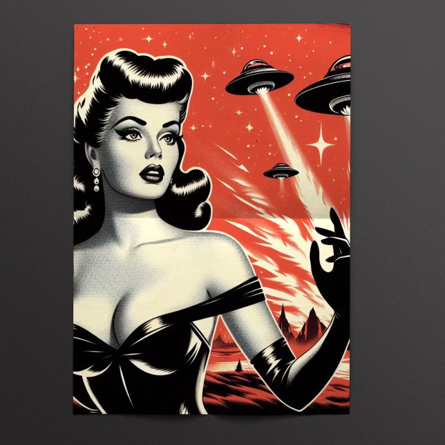 Papel De Seda Retro Pulp Ufo Woman (Subido por el creador)