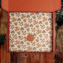 Papel De Seda Retro Rainbow Flower Christmas