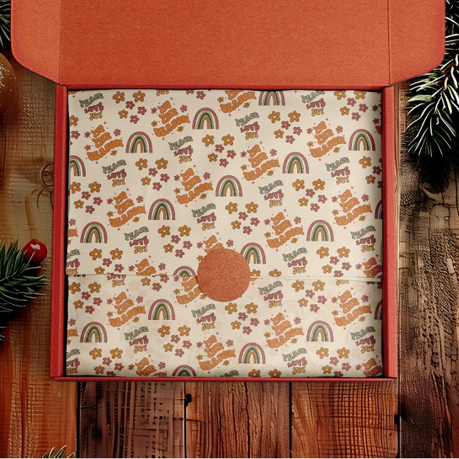 Papel De Seda Retro Rainbow Flower Christmas (Subido por el creador)