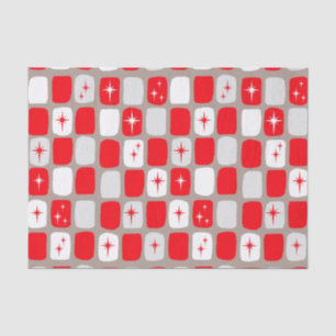 Papel De Seda Retro Red Starburns Tissue Paper