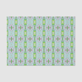 Papel De Seda Retro Resumen Rosa, Lime Green y Aqua Pattern