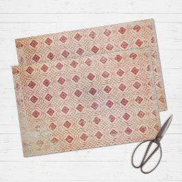 Papel De Seda Retro rojo angustiado