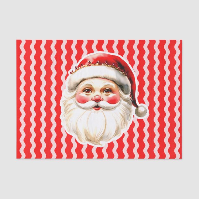 Papel De Seda Retro Rojo Santa Claus Navidades de Ric Rac Rojo (Anverso)