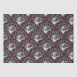 Papel De Seda Retro Santa Pinkmas Mandala Art Deco Vieira