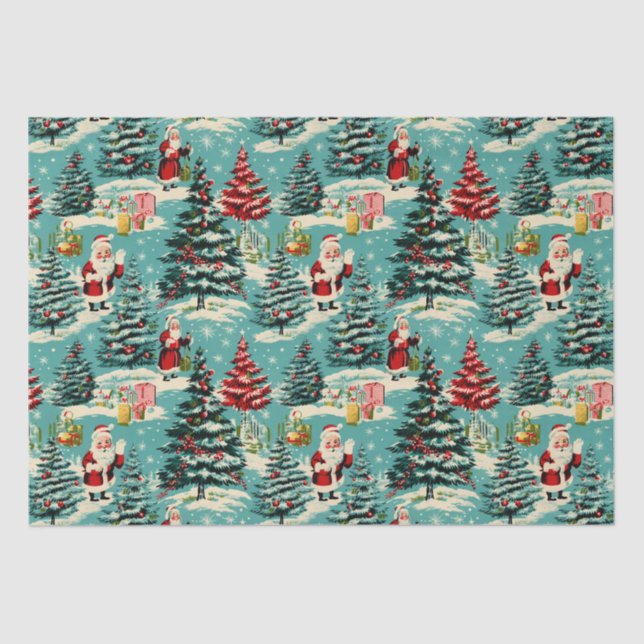 Papel De Seda Retro Santa Wonderland (Anverso)