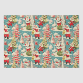 Papel De Seda Retro Santa Wonderland 2