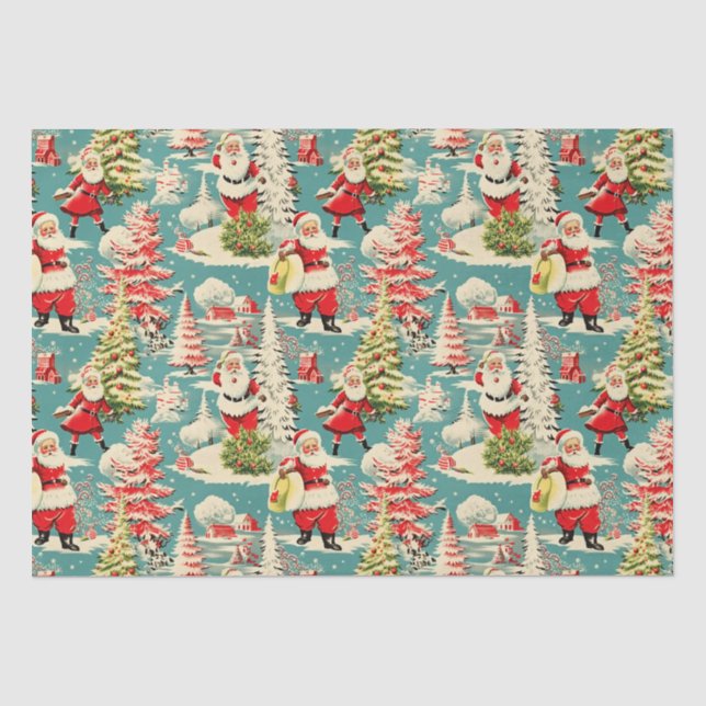 Papel De Seda Retro Santa Wonderland 2 (Anverso)