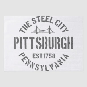 Papel De Seda Retro Steel City Pittsburgh Pennsylvania Yinz vint