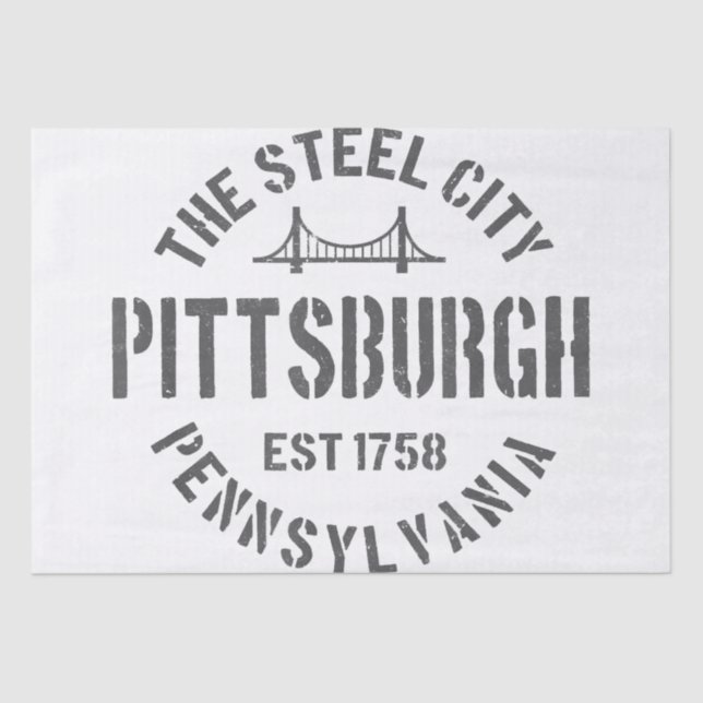 Papel De Seda Retro Steel City Pittsburgh Pennsylvania Yinz vint (Anverso)