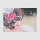 Papel De Seda retro vintage Christmas art deco lady<br><div class="desc">retro vintage Christmas art deco lady Tissue Paper</div>