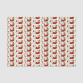 Papel De Seda retro vintage Christmas Santa Holiday con azulejos