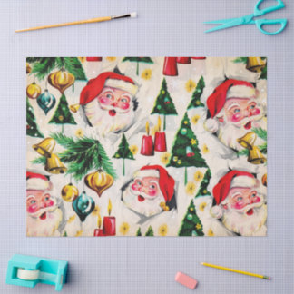 Papel De Seda Retro Vintage Navidad Santos Estilo F2