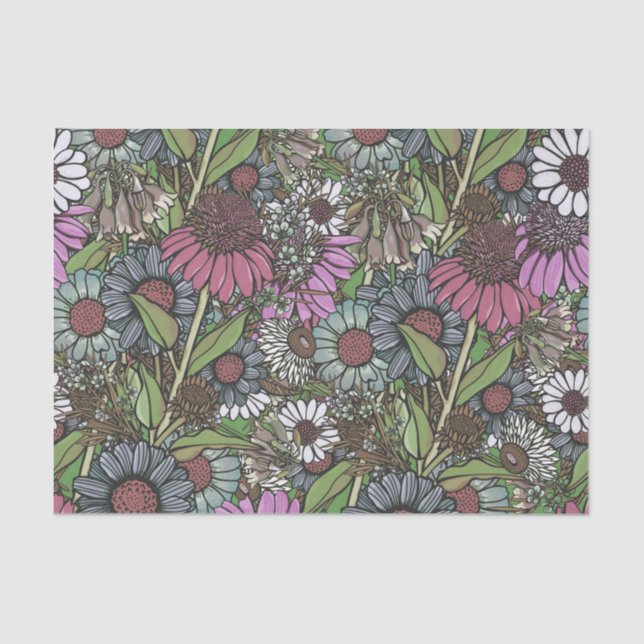 Papel De Seda Retro Wildflower Winter Garden (Anverso)