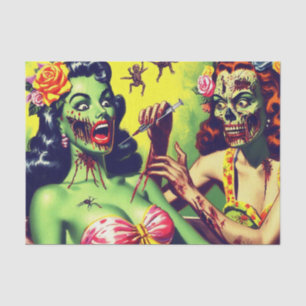 Papel De Seda Retro Zombie Pin-up