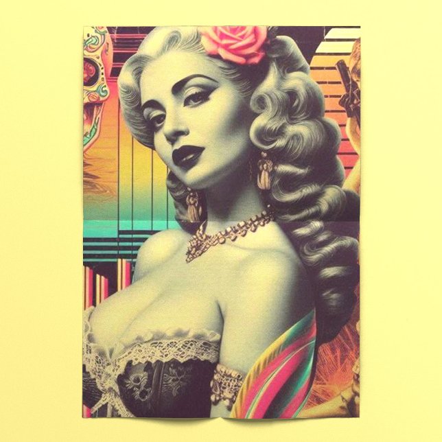 Papel De Seda Retrofuturismo Collage Pin up (Subido por el creador)