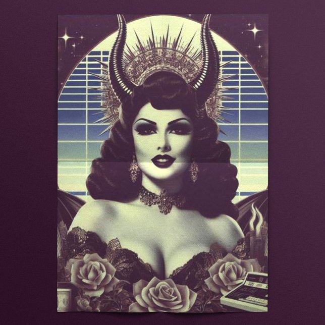 Papel De Seda Retrowave Devilish Woman (Subido por el creador)