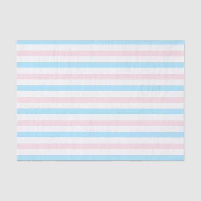 Papel De Seda Revelación de género de franjas azules rosas (Anverso)