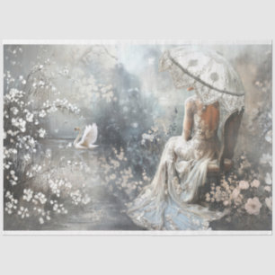Papel De Seda Revestimiento de plata, retrato de fantasía parisi