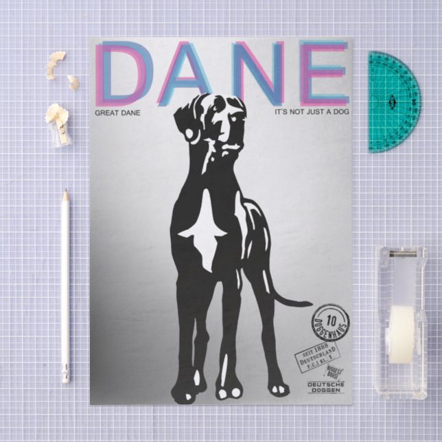 Papel De Seda Revista Great Dane   (Artesanía)