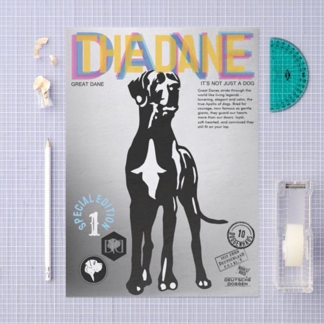 Papel De Seda Revista Great Dane   (Artesanía)