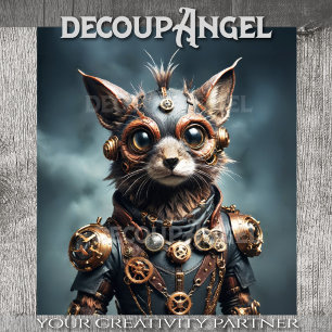 Papel De Seda Revolución felina de Steampunk - Desnudo -