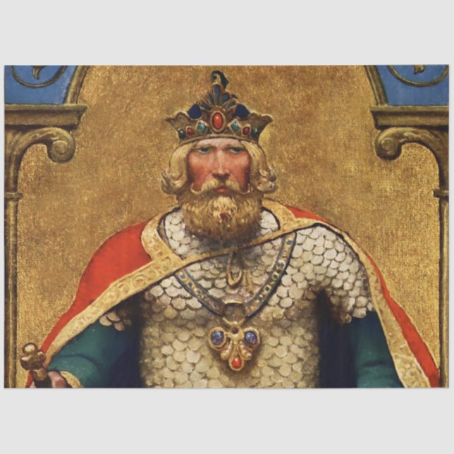 Papel De Seda "Rey Arturo" por NC Wyeth (Anverso)