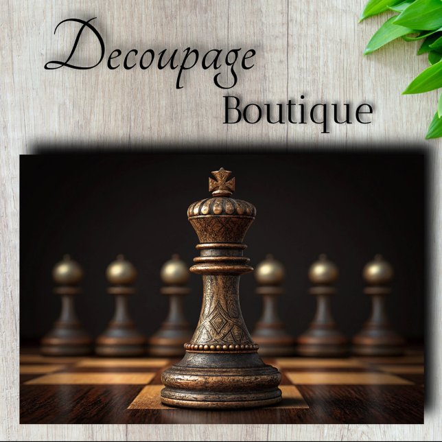 Papel De Seda Rey de Ajedrez Decoupage (Chess King Decoupage Tissue Paper)