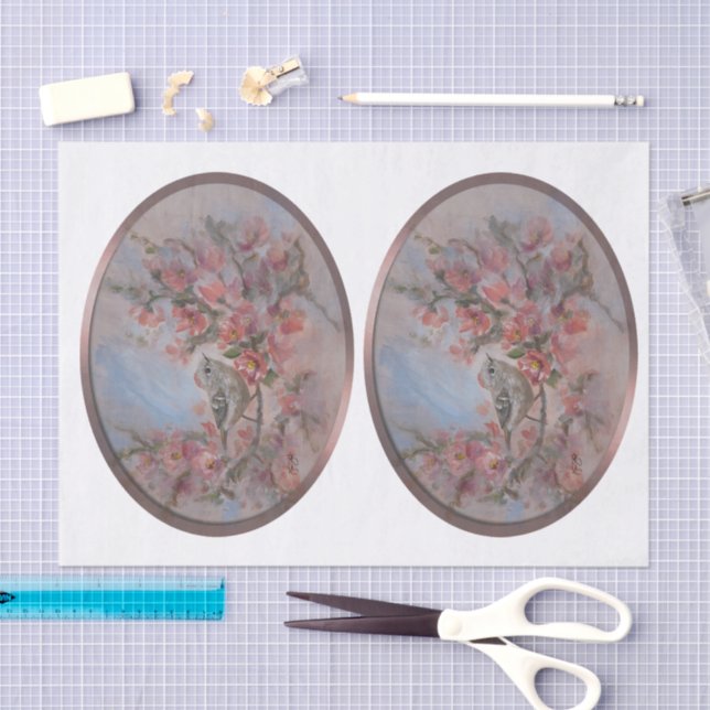 Papel De Seda Reyezuelo de Corona Rubí (Artesanía)