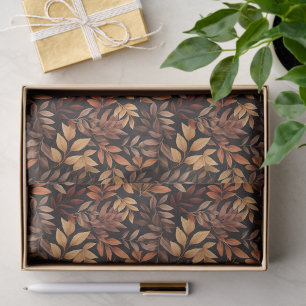 Papel De Seda Rico Marrón Dorado Rústico Naranja Quemado Hoja de